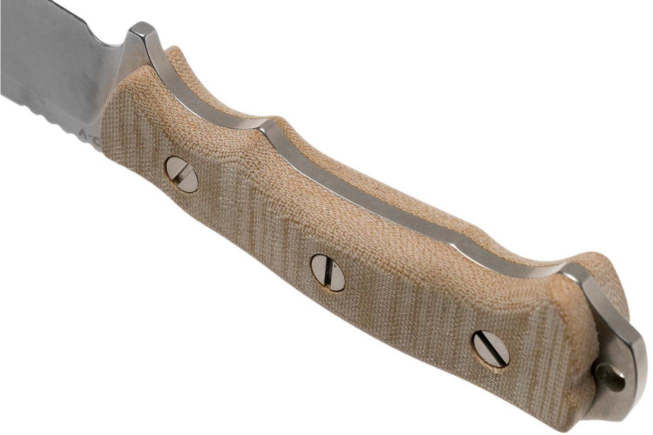 Rick Hinderer Fieldtac 6” Harpoon Spearpoint Stonewash Natural micarta survivalmes
