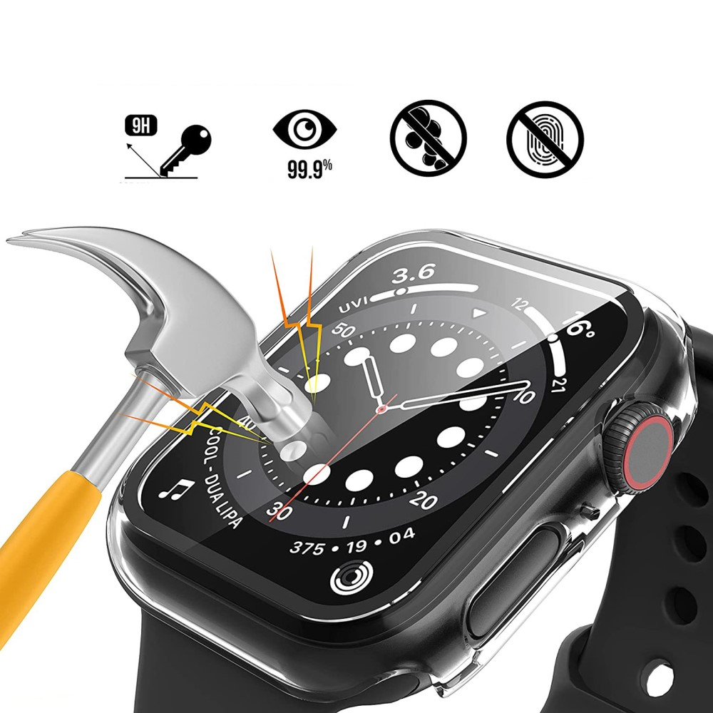 (2er Set) Apple Watch 7 (45 mm) Hardcase Bumper   Schutzglas - Transparent
