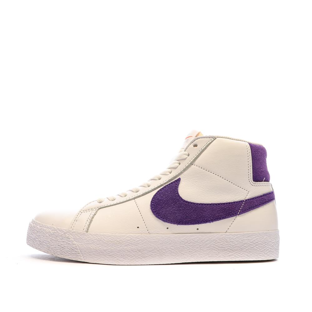 Nike Baskets Blanc/Violette Homme Nike Sb Zoom Blazer Mid