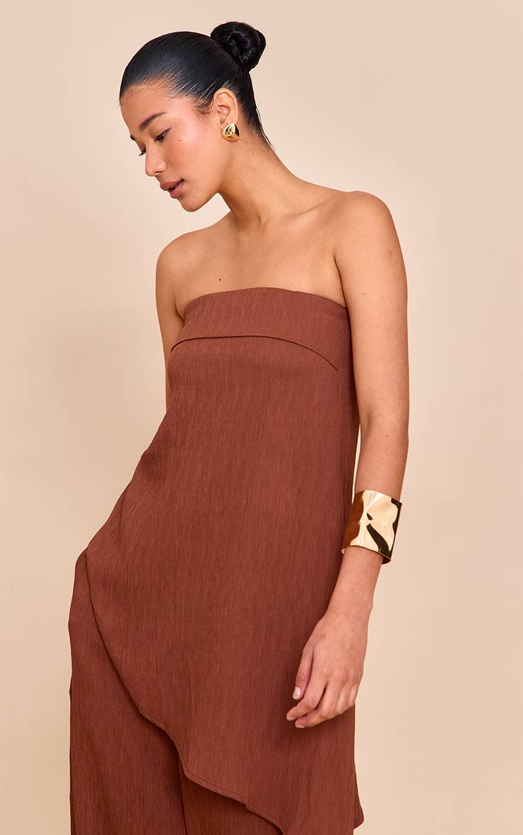 Chocolat Haut Bandeau À Détail Drapé Asymétrique