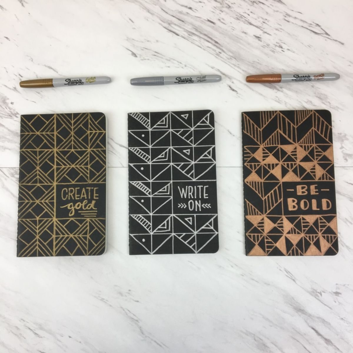 Sharpie Metallic Gold, Silver and Bronze Fine Permanent Marker Set of 3