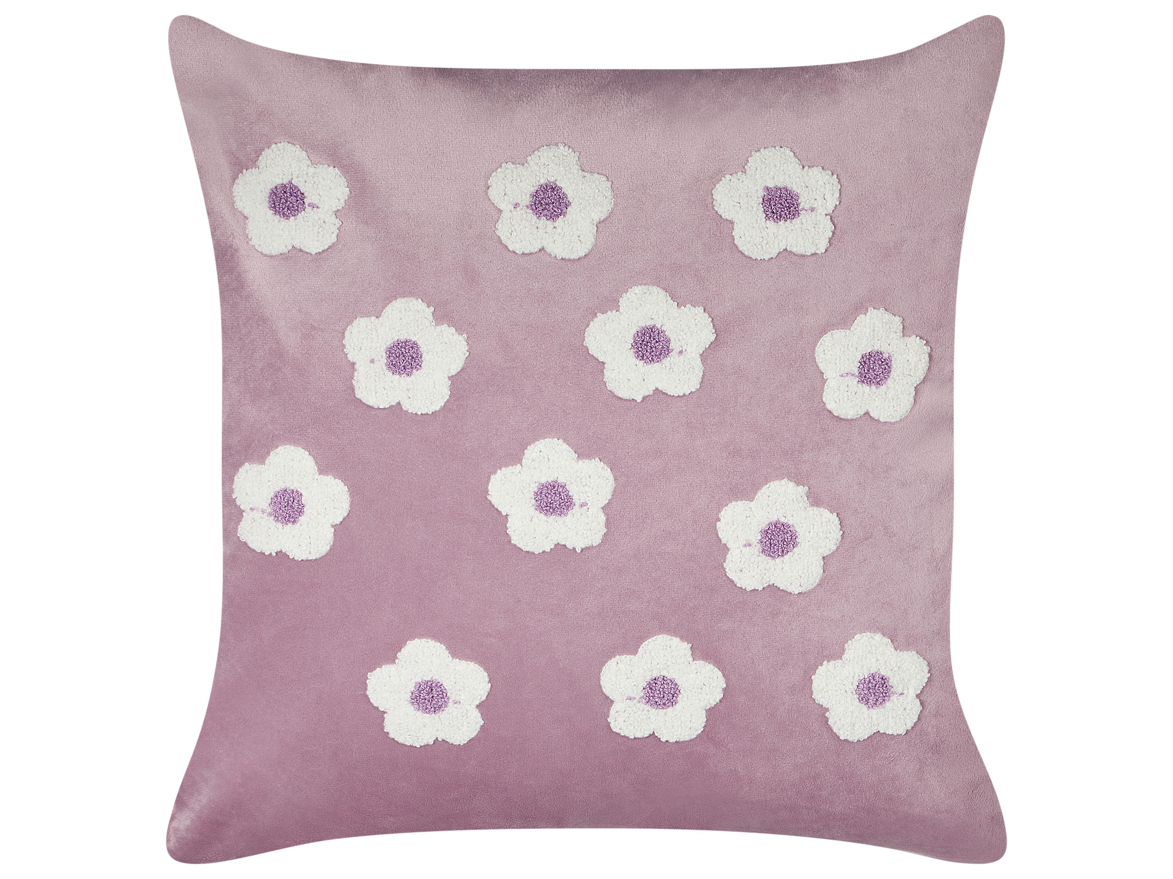 Set van 2 sierkussens ECHINACEA Fluweel 45 x 45 cm Paars