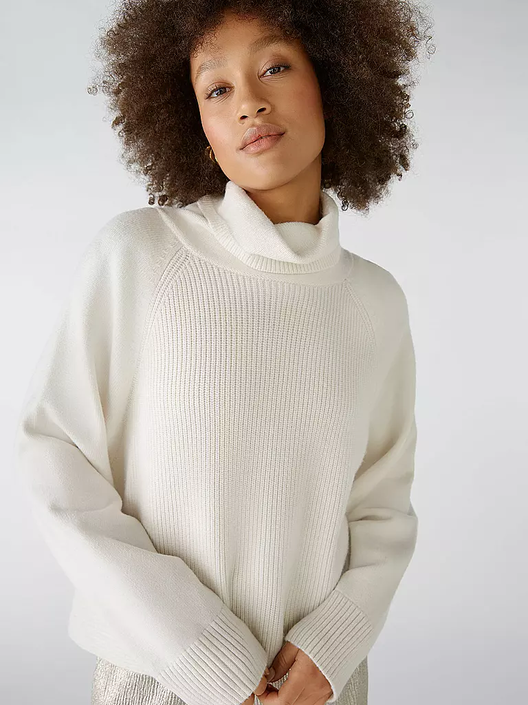 OUÍ Rollkragenpullover creme