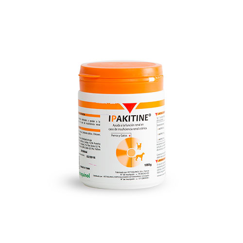Ipakitine, suplemento alimentar para a função renal de cães e gatos.