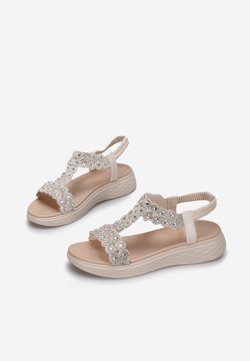 Sandales à semelle épaisse beige Ozana