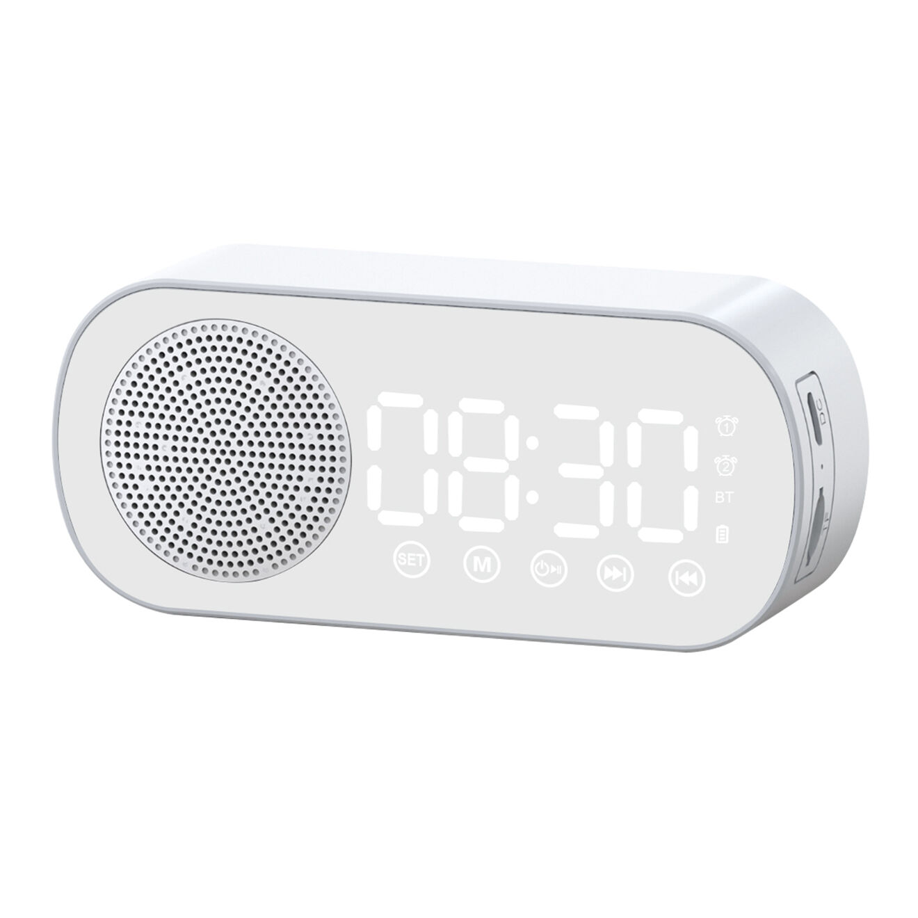 Onamaste Enceinte réveil Bluetooth blanche