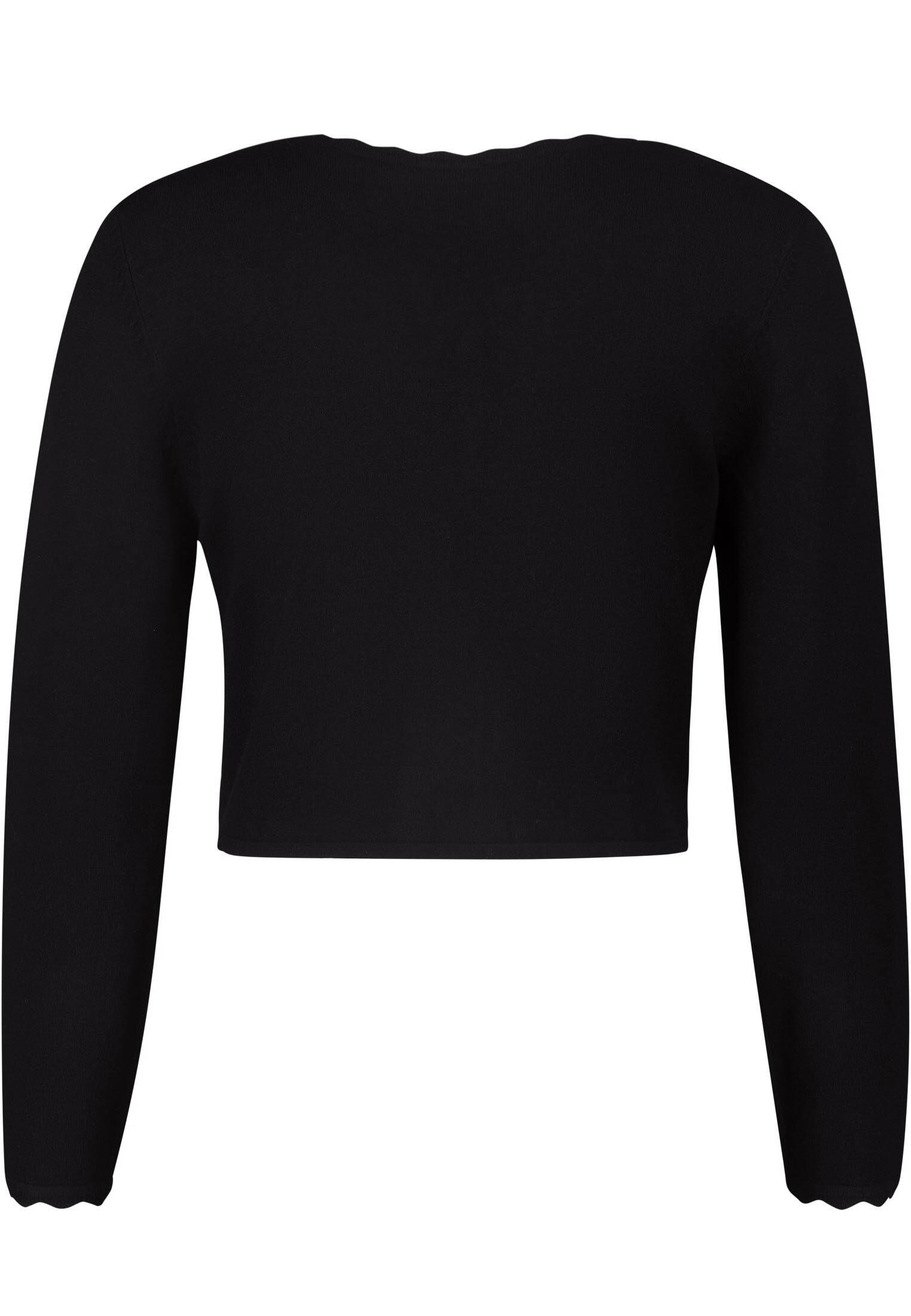 zero| Damen Kurze Strickjacke mit Wellenkante