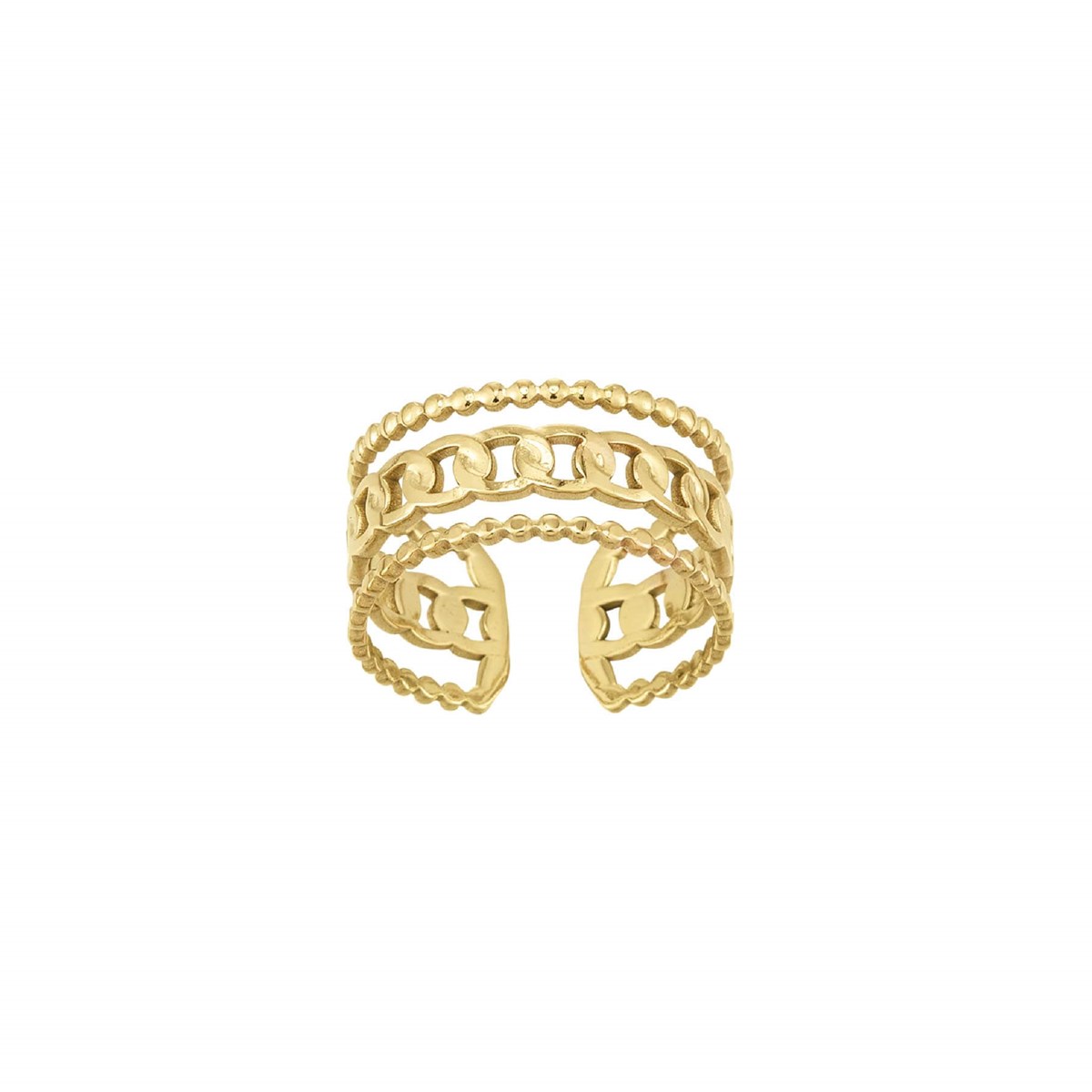 Bague Rénata acier doré or