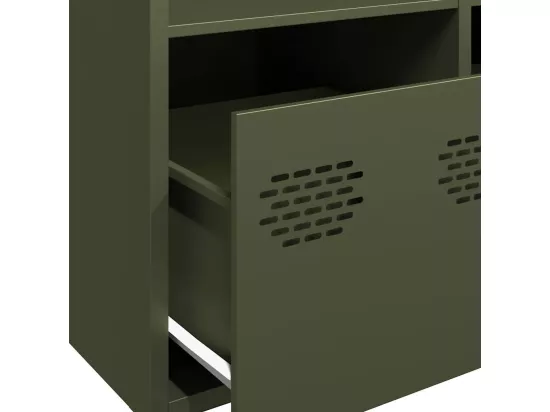 Buffet haut vert olive 68x39x103,5 cm acier