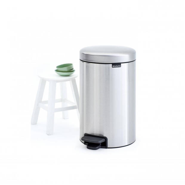 Brabantia newIcon pedaalemmer 12 liter met kunststof binnenemmer - Matt Steel Fingerprint Proof