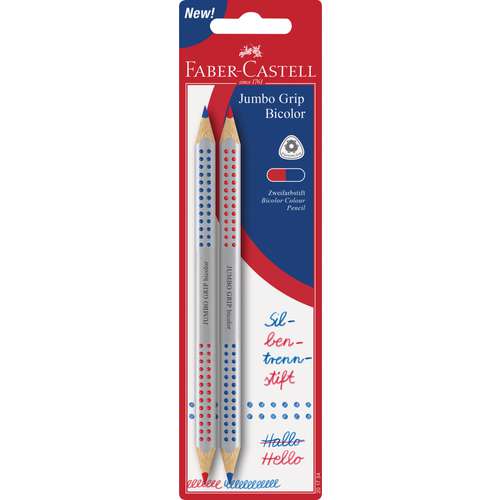 FABER-CASTELL JUMBO GRIP bicolor Silbentrennstift, 2 Stück