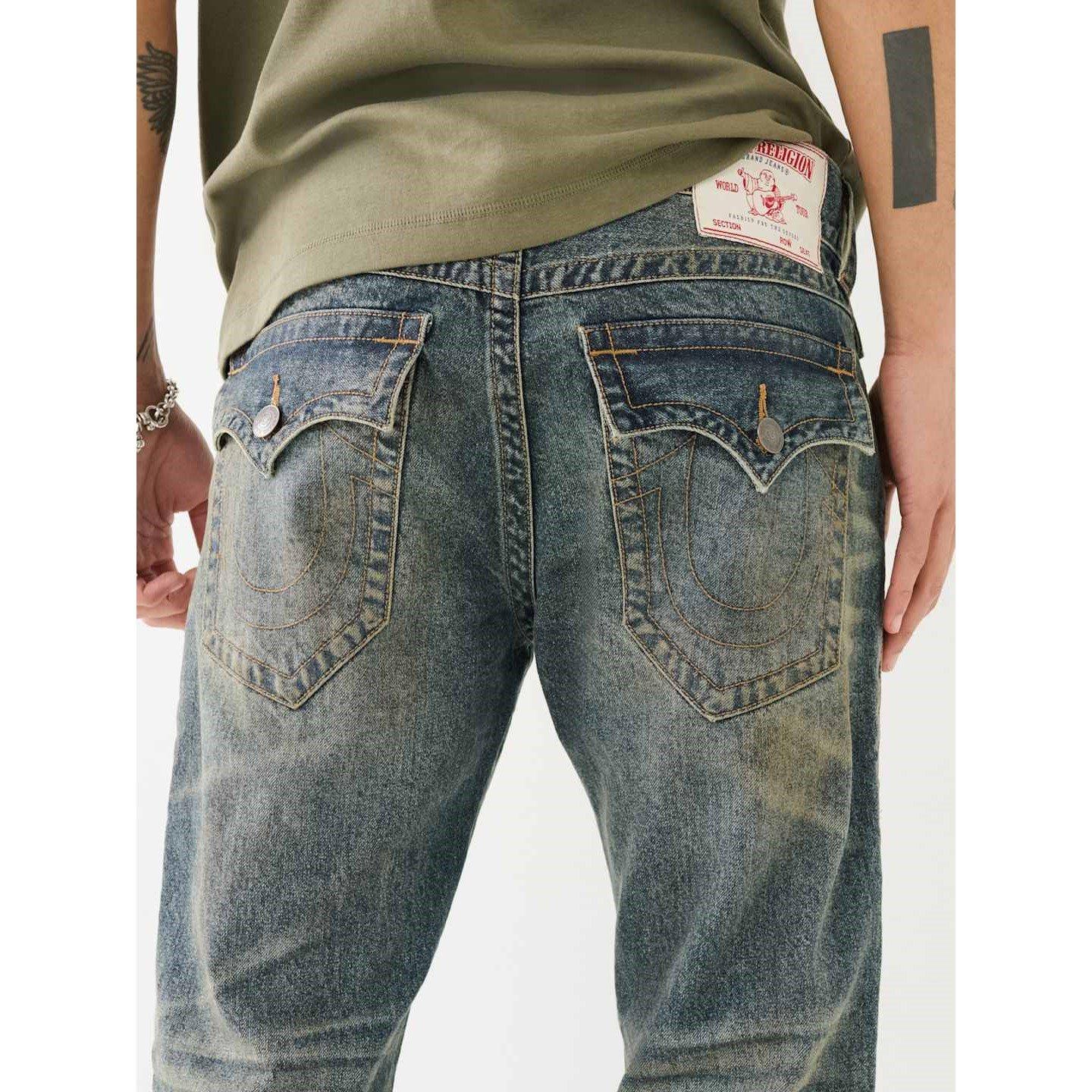 True Religion TR Rocco Gold Rush Dark Wash Jeans Mens