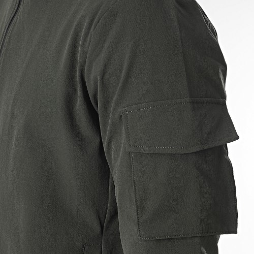 Veste Zippée Capuche Vert Kaki