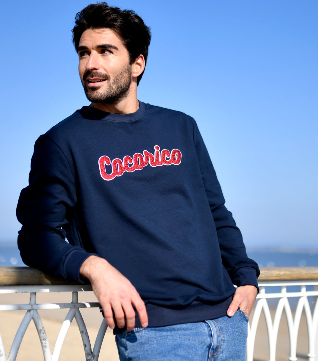 Sweat Homme Marine Bouclette