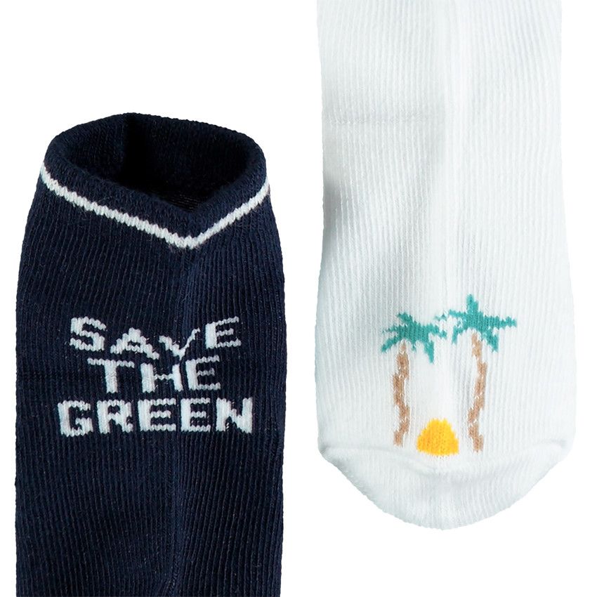 Lot de 3 paires de chaussettes assorties unies/ rayées - Blanc