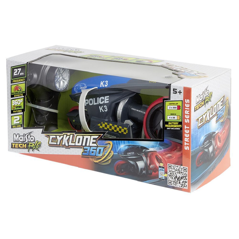 Moto radiocommandée Cyclone 360° LED multicolore