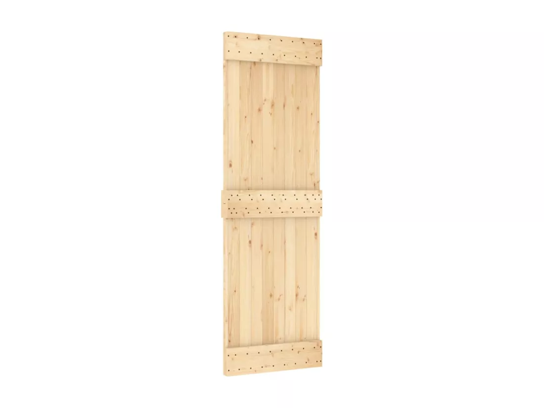 Porte coulissante et kit de quincaillerie 70x210 cm pin massif