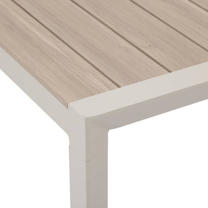 Table de jardin Effet bois Lin / Argile