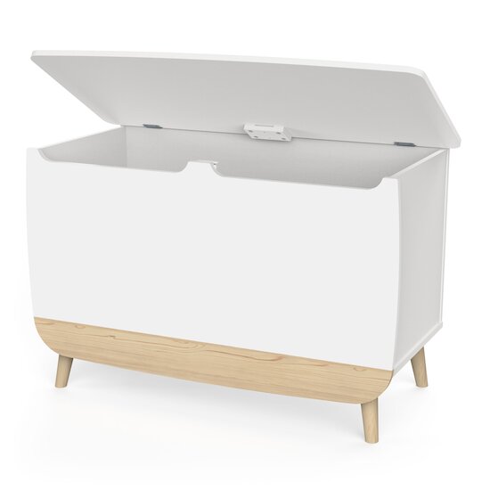 Firmiana Coffre à Jouets avec Couvercle   Blanc / Bois naturel        de               CBA Meubles