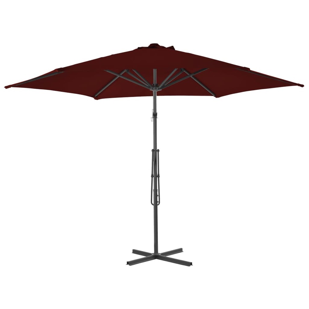 Parasol d'extérieur avec mât en acier 300 x 230 cm rouge bordeaux