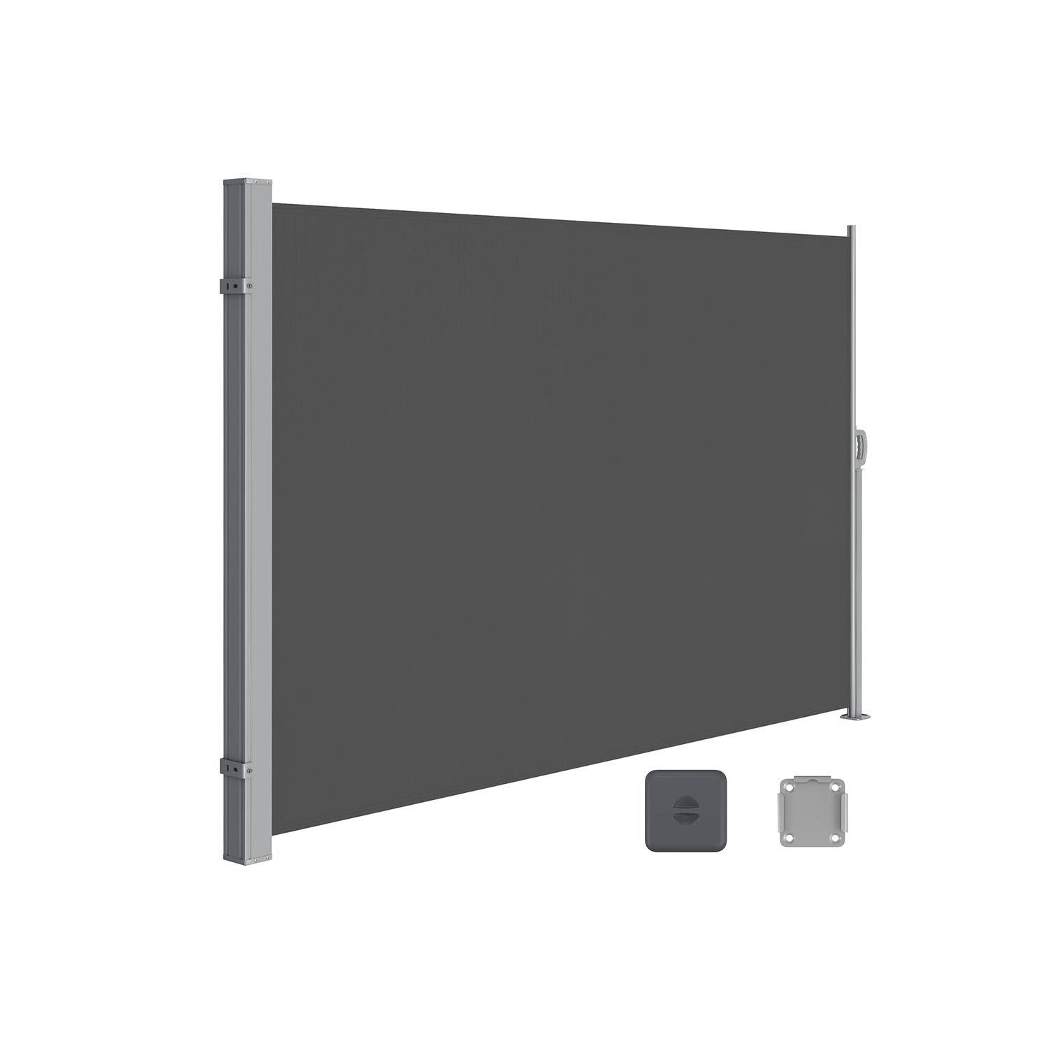 SONGMICS 1,6 x 4,5 m ausziehbare Seitenmarkise mit Stahl-Kasten