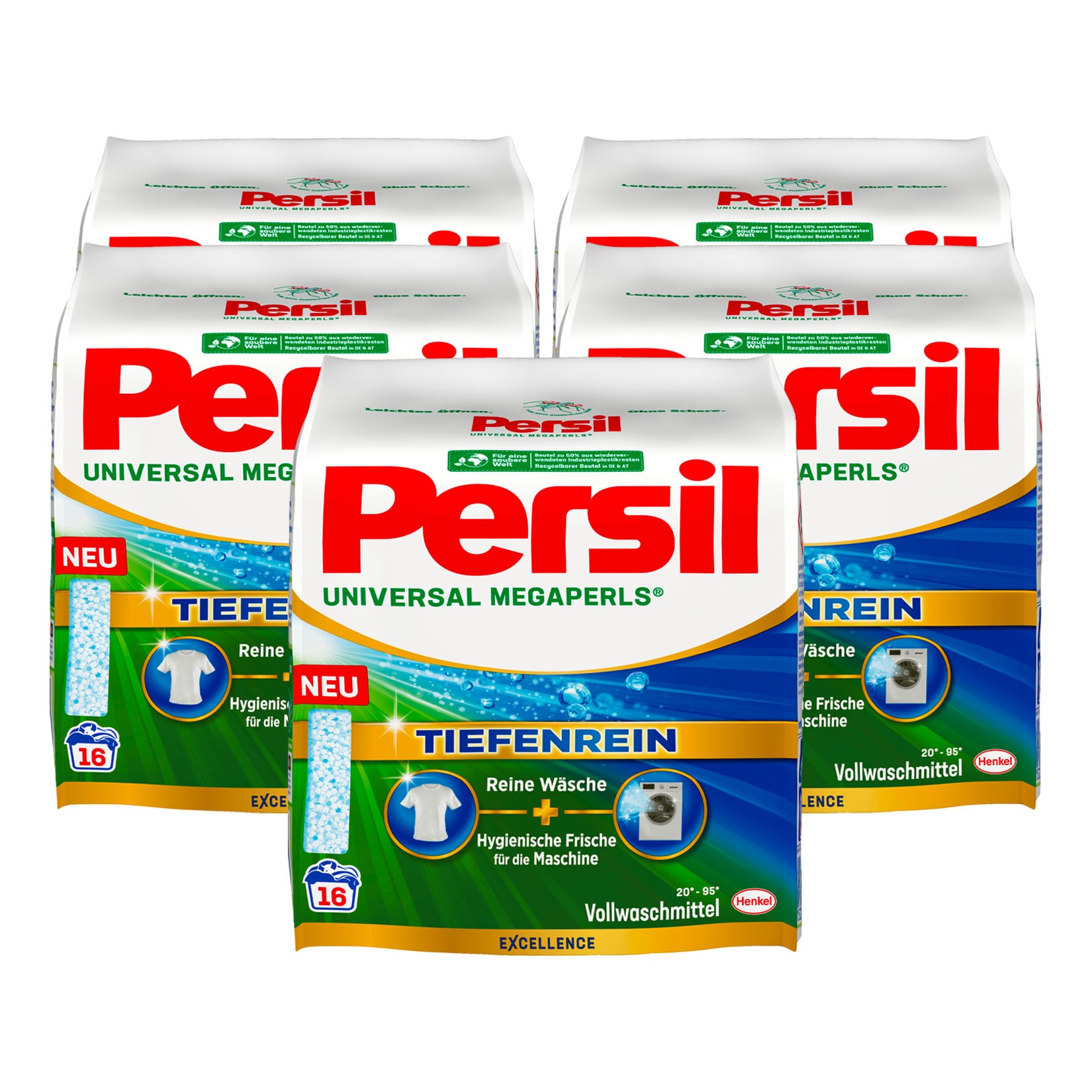 Persil Vollwaschmittel Megaperls 16 WL, 5er Pack