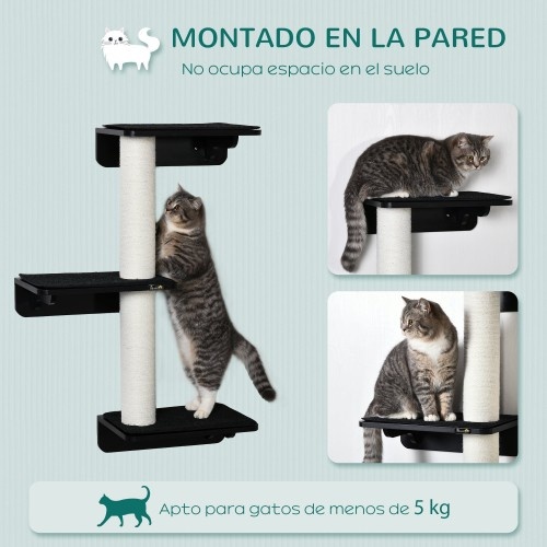 Arranhador de parede PawHut com 3 plataformas para gatos