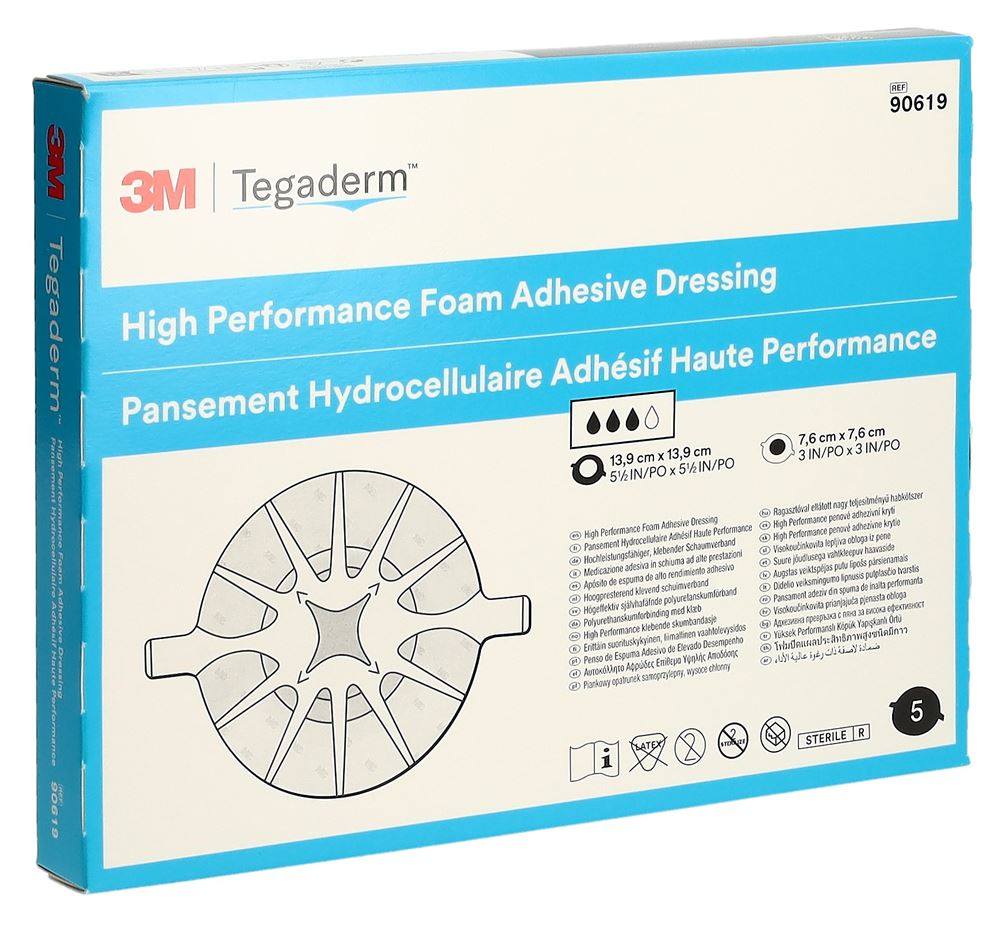 TEGADERM HP Schaumkompresse<br>5 Stück, 7.6x7.6cm, adhesive