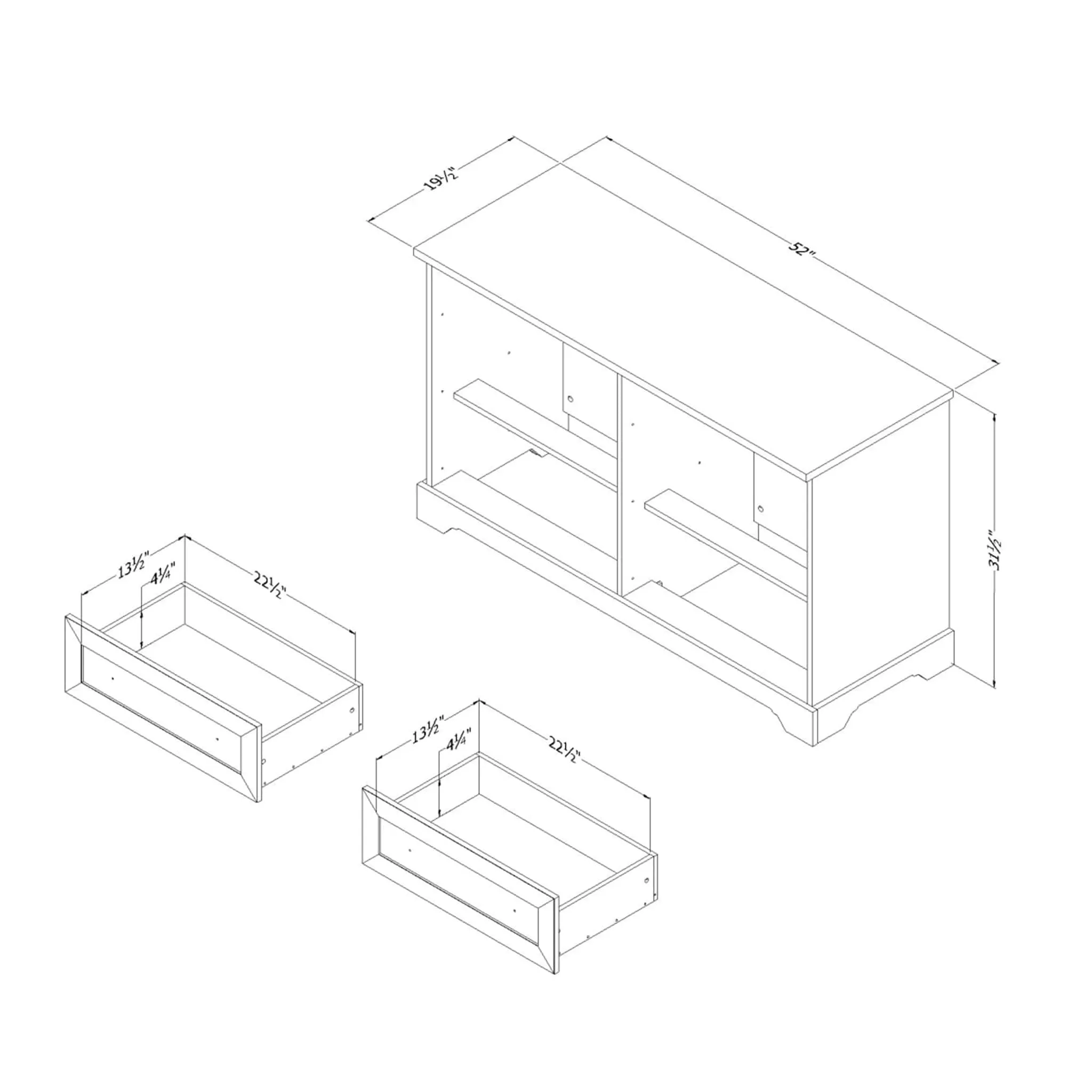 South Shore Commode double 6 Tiroirs - Hazen Bleu Marine