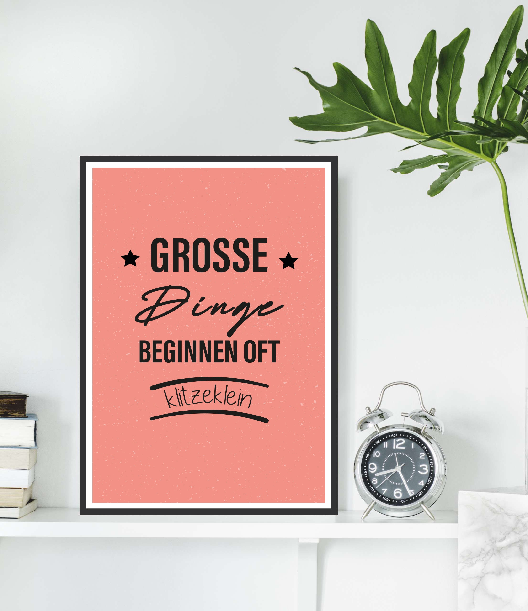 queence Metallbild »Grosse Dinge« Motivationsbilder | Schriftzug | Sprüche | Sprüche & Texte | Sterne 1 Stk. tlg. Stahlschild, Blechschild, Spruch, Motivation