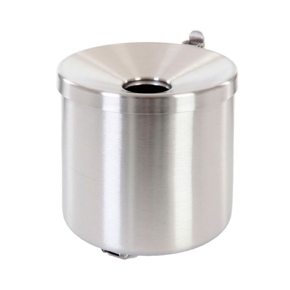 PROREGAL Ronde brandblussende wandasbak 2 liter HxØ 16 x 16 cm Metaal RVS & Zilver