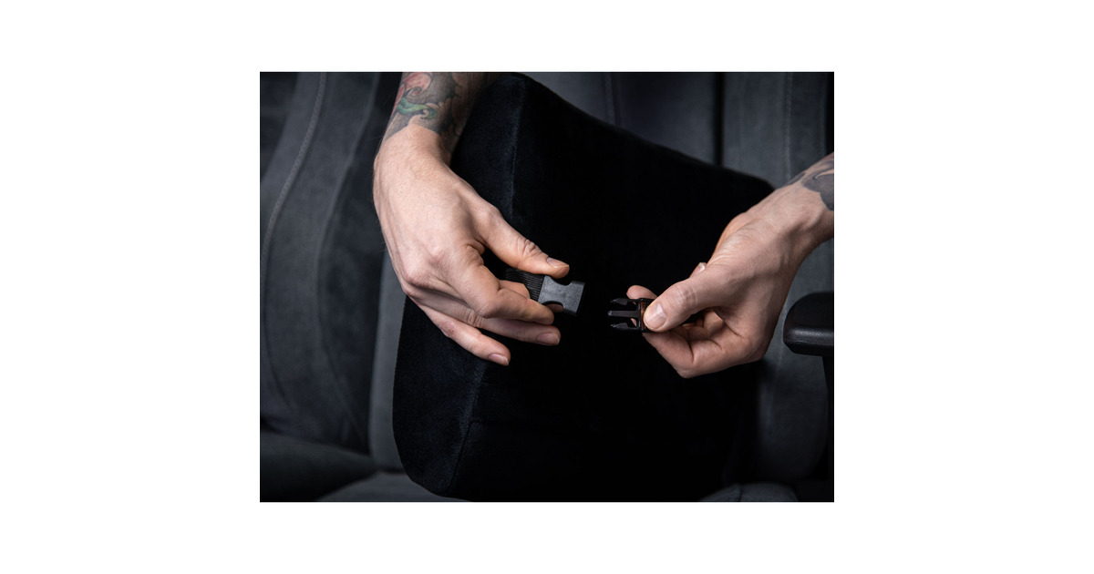 ArozziLumbar Support Black Velour - Horizontal Straps inlegkussen  (Zwart)