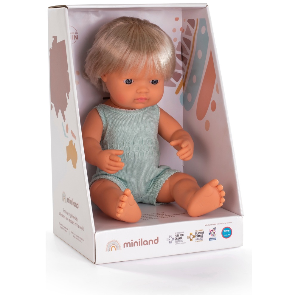 Miniland Lernpuppe Mädchen mit Hörgerät, 38 cm