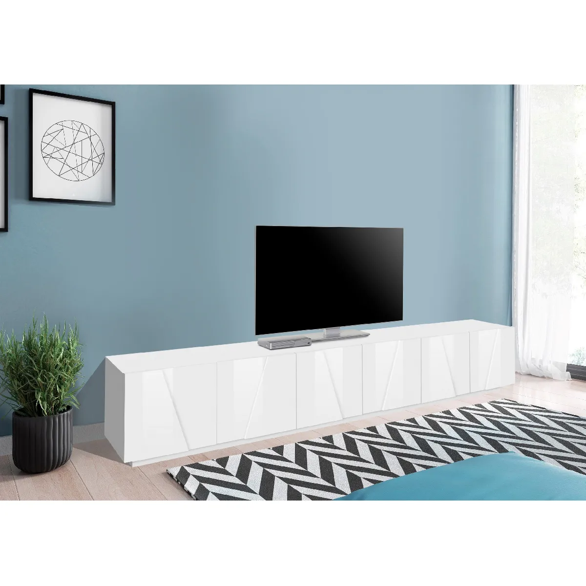 Alter Meuble TV - Blanc brillant