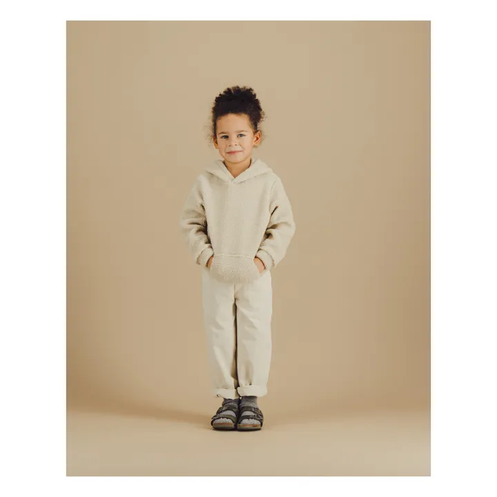 Lours Paris Hoodie Sheepskin  | Ecru