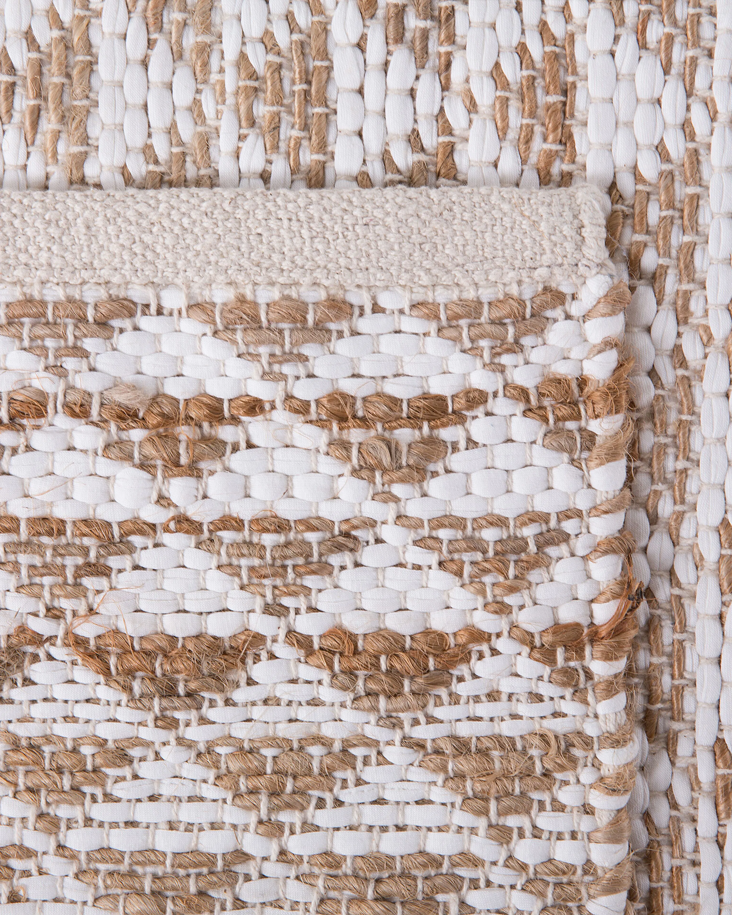 Vloerkleed TUNCELI Beige 140 x 200 cm Katoen
