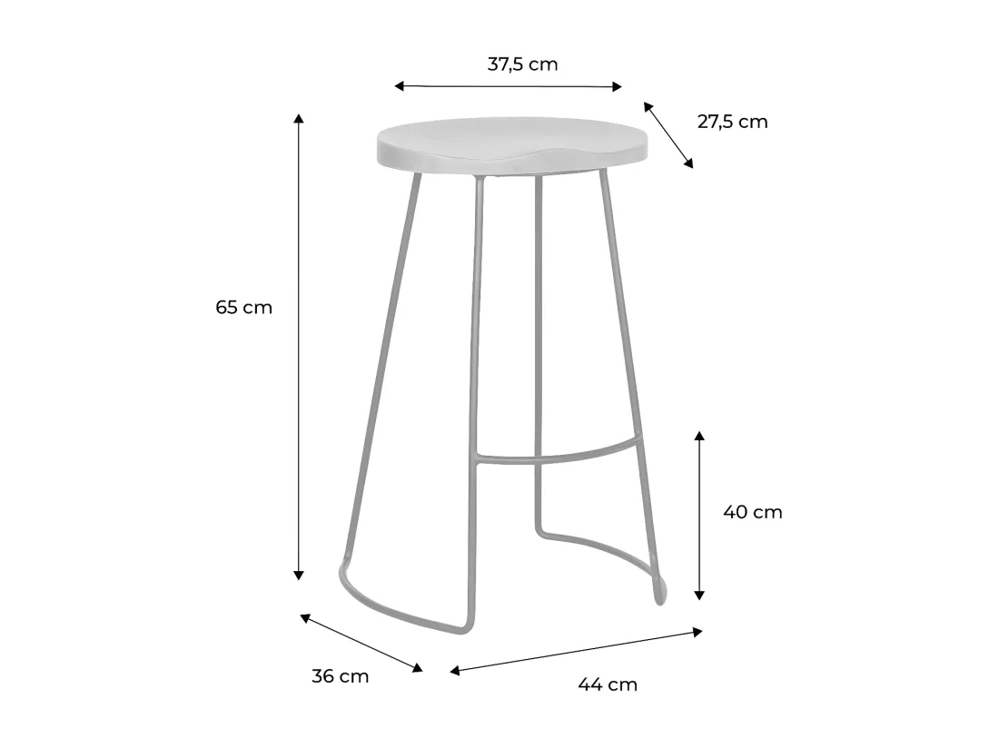 Lot de 2 tabourets de bars bois de manguier naturel et acier. avec repose pieds. 65cm