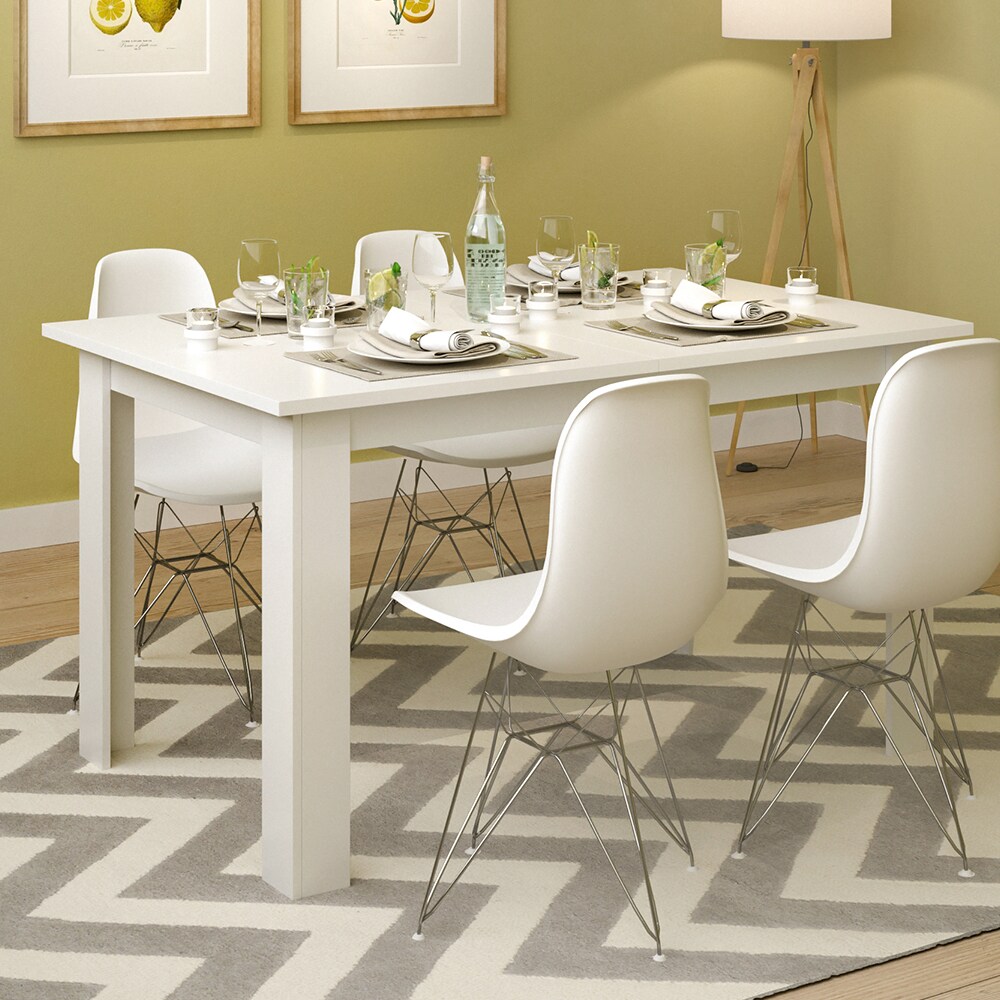 Vicco Esstisch Karlos Esszimmertisch Wohnzimmer Küchentisch 140cm Weiß