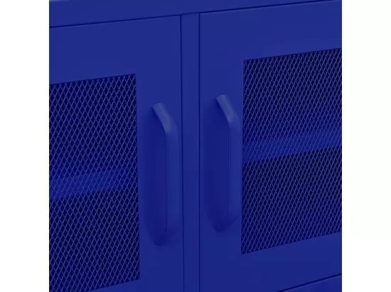 Meuble TV Bleu marine 105x35x50 cm Acier