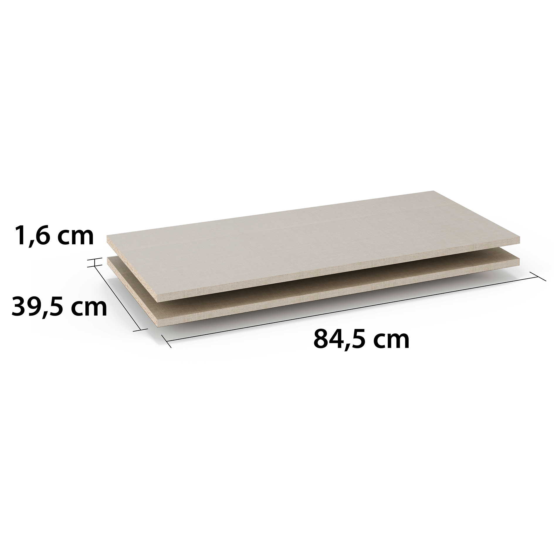 2er-Set Einlegeböden - Leinenoptik - 85 cm