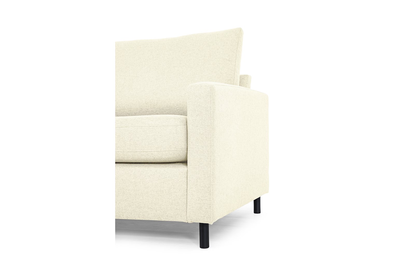Tempo hjørnesofa Oppsett 11L 3-seter med åpen ende venstre. Tekstil Herbi 50 Beige med sorte ben