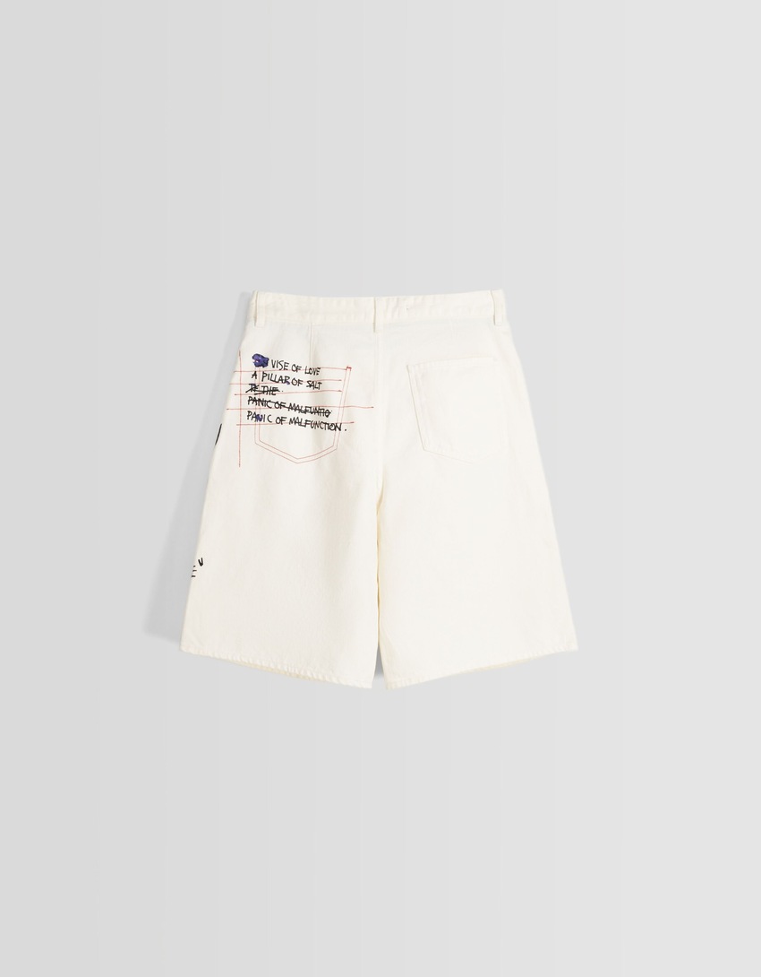 Bermuda Jean-Michel Basquiat em sarja estampada
