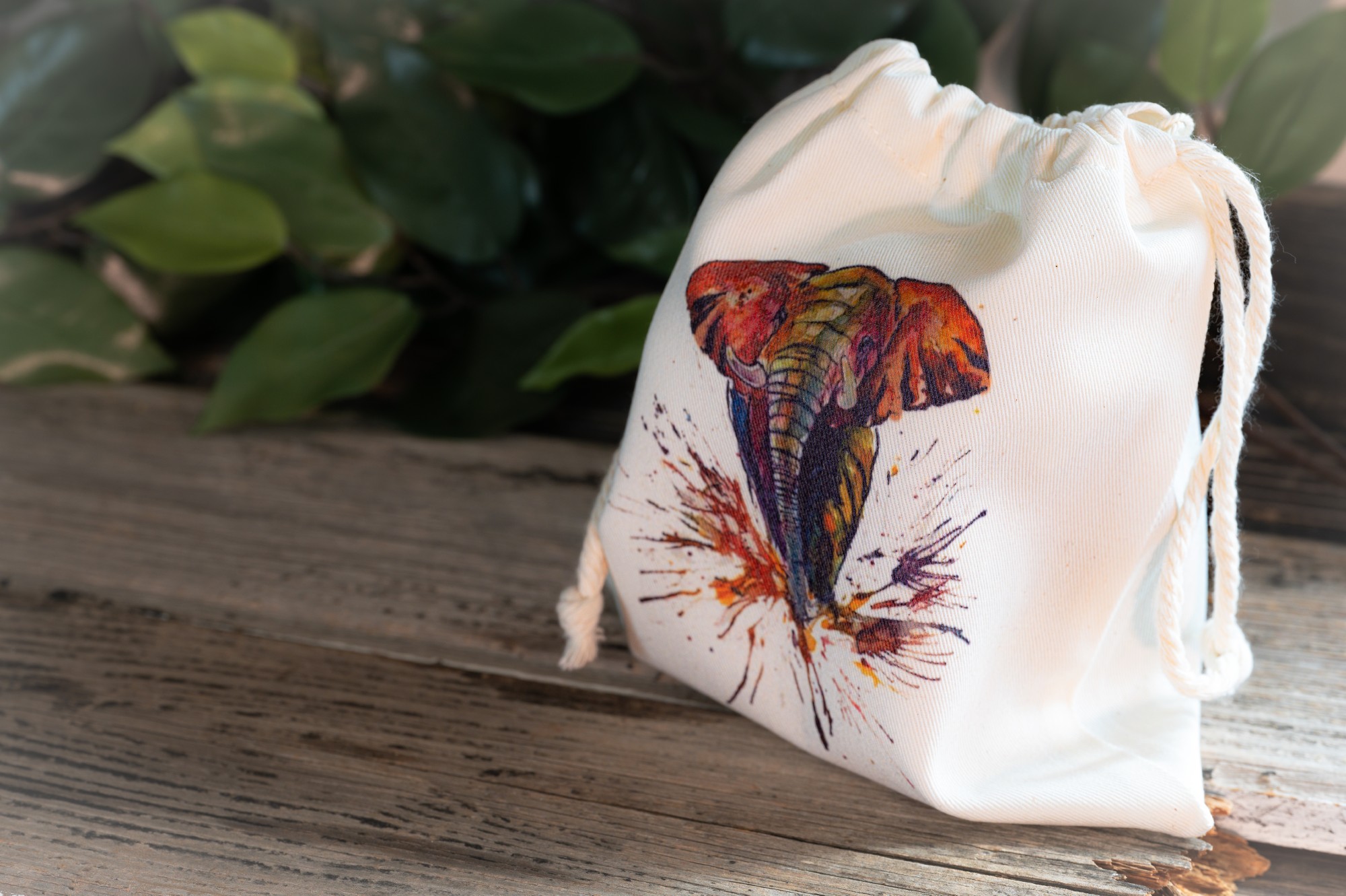 Stofftasche 'Elefant', weiß, B 18,5 cm, H 21 cm günstig bestellen