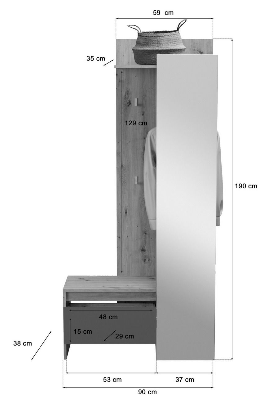 MID.YOU Kompaktgarderobe TORINO
