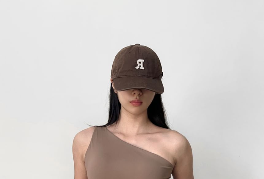 Arigne - Effen asymmetrische sportbeha-top met één schouder