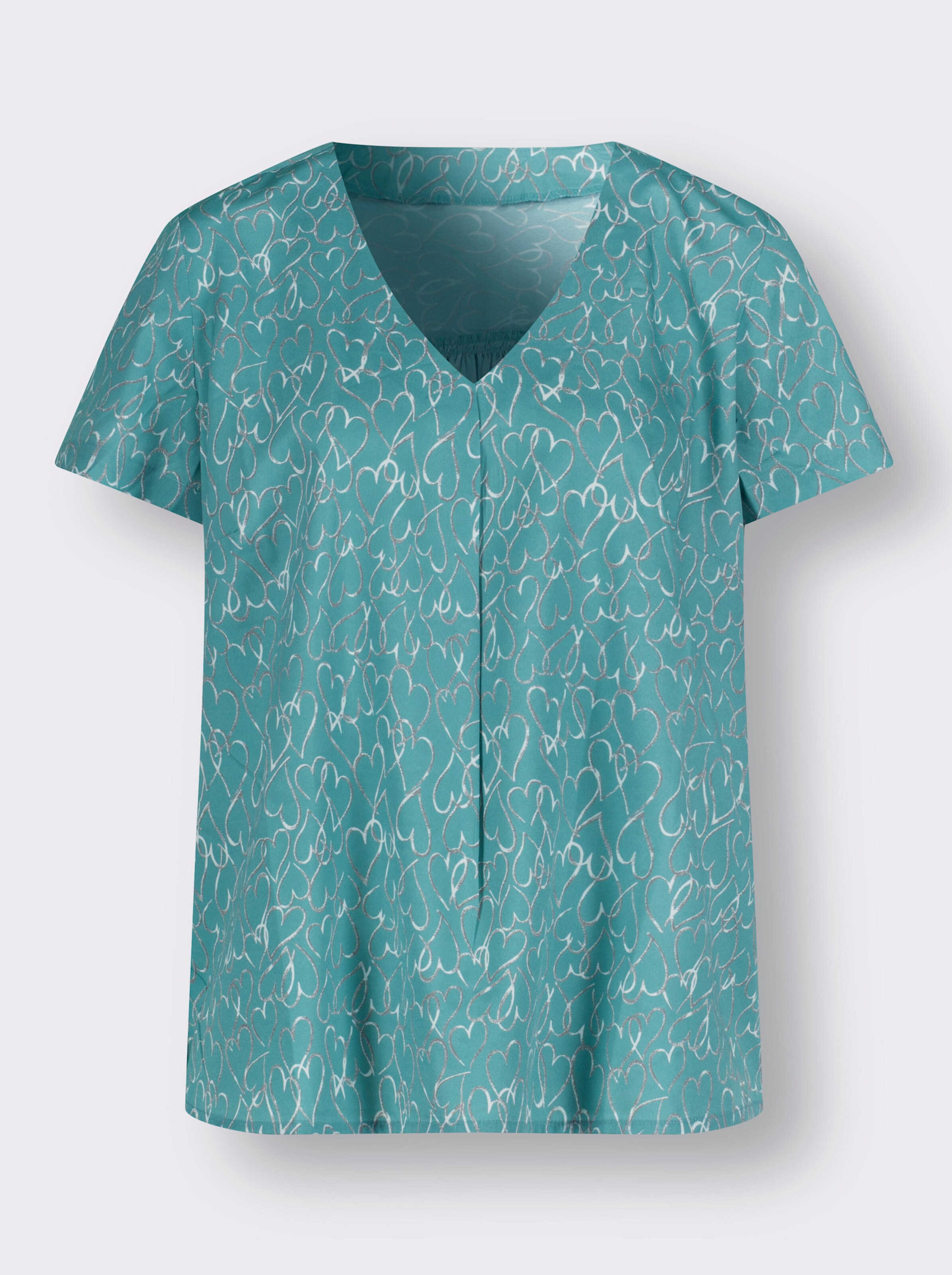 Schlupf-Bluse im Herz-Dessin