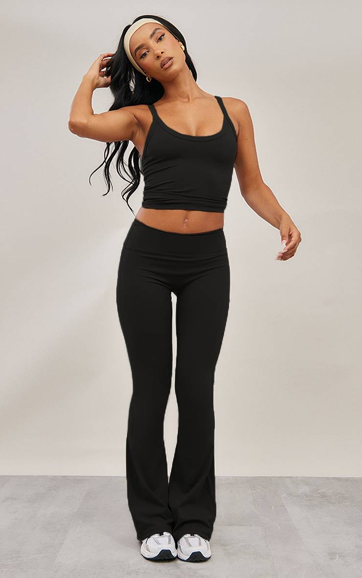 Noir Pantalon De Yoga Évasé Ultimate Sculpt