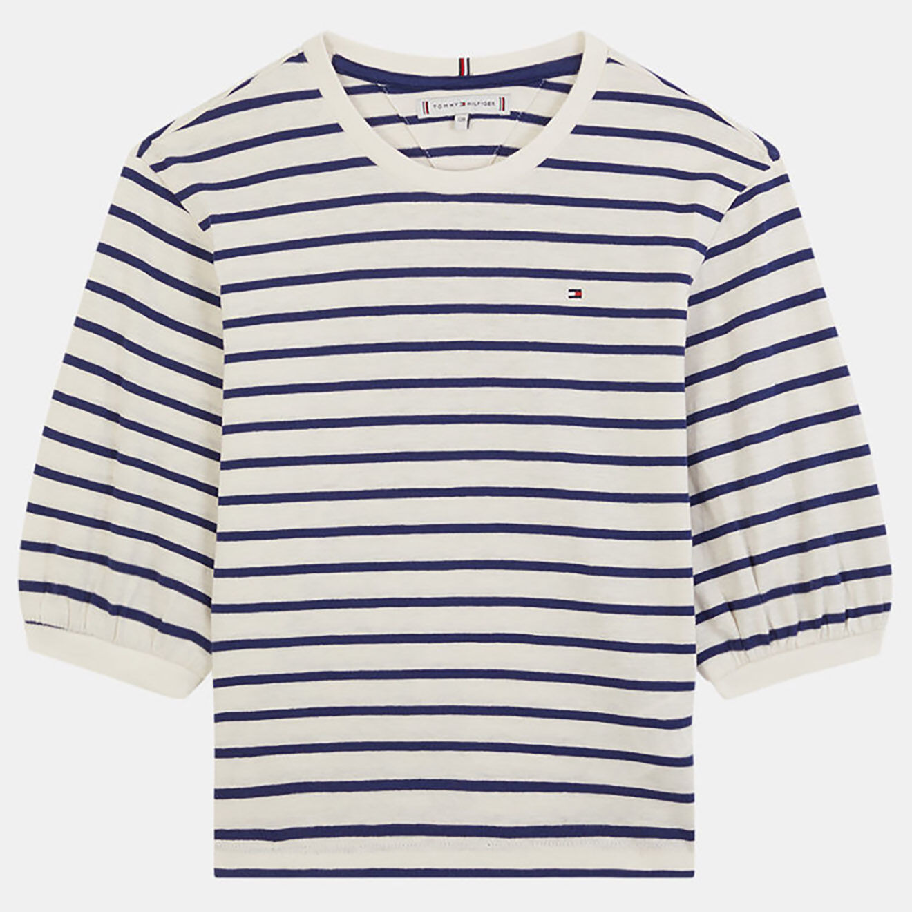 Tommy Hilfiger T-Shirt manches 3/4 marinière blanc/bleu