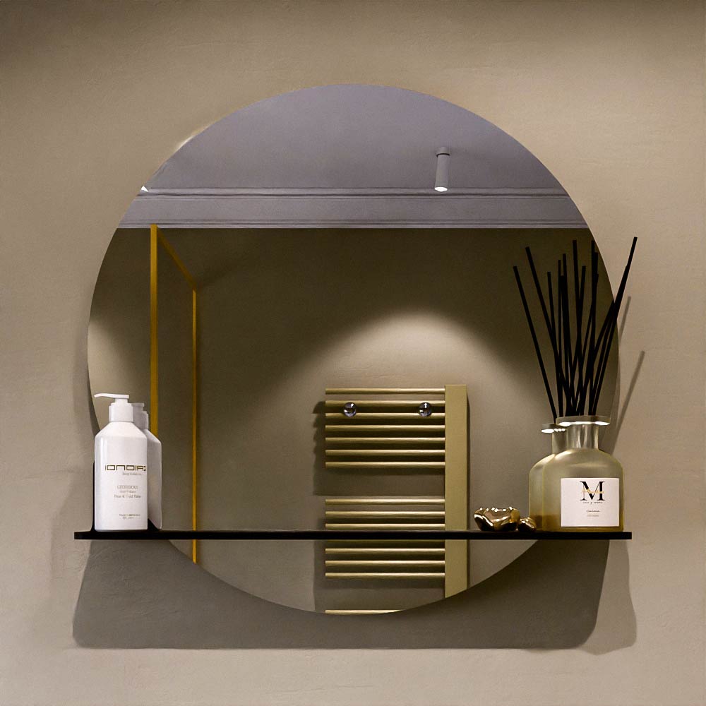 Mondiaz Spot spiegel rond Ø70cm met planchet army