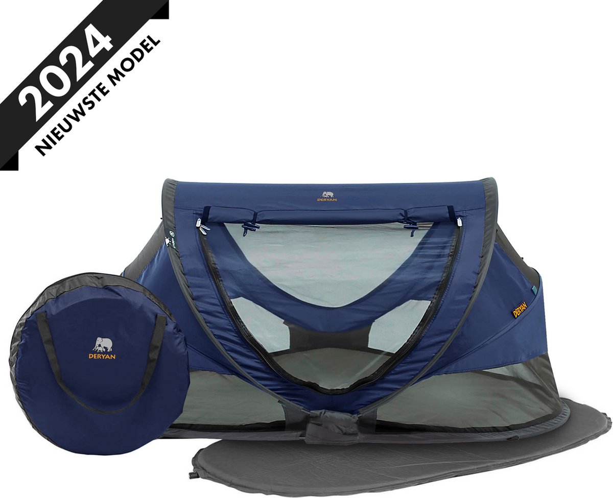 Deryan Peuter Luxe bedje met matras - Navy